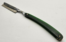 Vintage WECK Sharper Straight Razor E. Weck & CO NY Transparent Green Handle USA picture