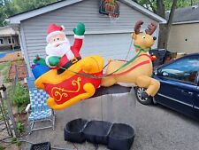 Gemmy 8’ Santa Reindeer “Floating” Sleigh Lighted Christmas Inflatable Airblown picture