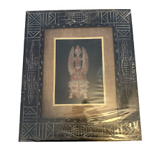 African Vodoo Mini Mask Framed Tribal Wall Art Shadow Box Vintage Wood Carved picture