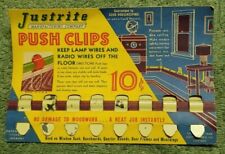 NOS NIP Original 1928 JUSTRITE MFG. CO. Push Clips (10 Clips) NEVER USED   picture