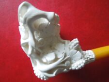 J5686 VTG VERY NICE CARVED GRAPES & LEAVES MEERSCHAUM  TABACCO PIPE  SEE DESCRIP picture