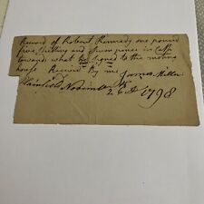 1798 Receipt: James Miller of Plainfield to Robert Kennedy for the Meeting House picture
