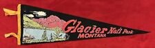 Vintage Glacier National Park Montana 27 Inch Pennant Mountain and Lake Graphic picture