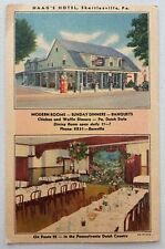 Haag's Hotel and Restaurant Shartlesville, PA Pennsylvania Vtg. linen postcard picture