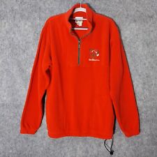 Vintage Disney World Men Pullover S Christmas Embroidery Mickey Mouse Fleece Red picture