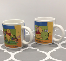 Disney Winnie The Pooh Happy Being Me & Too Much Appetite Coffee Tea Mug Cup  picture