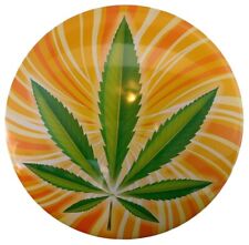 Marijuana Weed Pot Leaf Orange Round 15