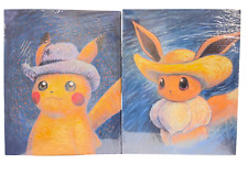 Pokémon Center x Van Gogh Pikachu & Eevee Self-Portrait Canvas Wall Art (SET) picture