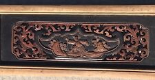 Chinese Locals Story-Picture-Scene Wall Art Asian Appears Hand-Carved Wood Frame picture