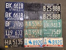 LICENSE PLATES - LOT OF 27 1950’s 60’s and up UTAH & WYOMING picture