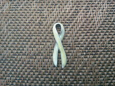 Lung Cancer 2 WHITE WHITE RIBBON AWARENESS PINS For Various Causes New  picture