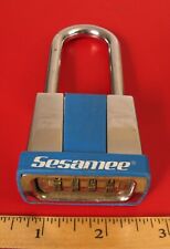VINTAGE SESAMEE FOUR 4 PIN TUMBLER COMBINATION LOCK PADLOCK MADE IN USA WOW  picture