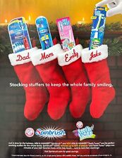 2012 Arm & Hammer MAGAZINE PRINT AD - Tooth Tunes Spinbrush Christmas Stocking picture