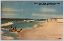 Panama City Beach, Florida - Beach Scene,  Edgewater Gulf  - Vintage Postcard picture
