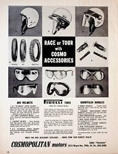 1964 Cosmopolitan Motorcycle Accessories Baruffaldi Pirelli Helmets - Vintage Ad picture