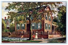 c1940s Home Of Abraham Lincoln Springfield Illinois IL Unposted Oilette Postcard picture