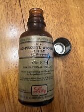 Vintage  ELI LILLY & CO Iso Propyl Alcohol Antique Bottle. Empty With Cap picture