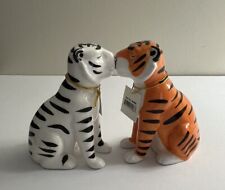 Westland NWT Bengal Tigers Kissing Magnetic Ceramic Salt & Pepper Shakers #94498 picture