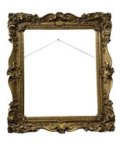 1870s large gilt french victorian ornate carved frame for painting mirror 34x40 picture