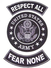 US Army Respect All Fear None Patches Set for Biker Motorcycle Vest Jacket picture
