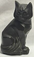 ANTIQUE c. 1929 C.M.W. ART DECO CUBIST STYLE METAL CAT STATUE SCULPTURE BOOKEND picture