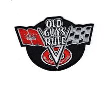 old guys rule corvet racing checker flag iron on sew on Patch  picture