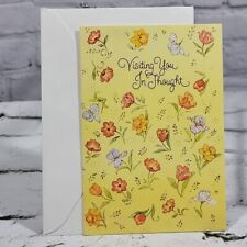Vintage Hallmark Greeting Card Thinking Of You Floral W Envelope NOS  picture