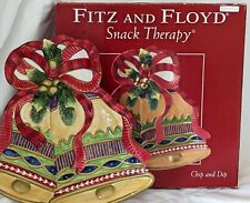 Fitz And Floyd Snack Therapy Chip and Dip Christmas Bells 2004 Bowl picture