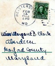 Reisterstown Maryland Postmark Postcard to Aberdeen Cover 1908 HJ picture
