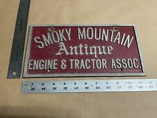 Smokey Mountain Engine Tractor license plate topper aluminum club plaque Muscle picture