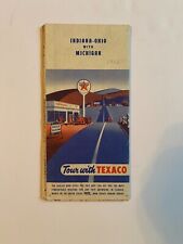 Vintage 1952 Texaco Indiana-Ohio with Michigan Gas Station Road Map GOOD COND. picture