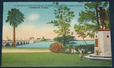 Entrance to Causeway & American Legion Statue, Clearwater, FL Postcard 1954 picture
