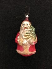 Rare German Mercury Glass Vintage Christmas Ornament Of Santa picture
