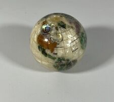 Vintage ALEXANDER KALIFANO MOTHER OF PEARL GEMSTONE WORLD GLOBE PAPERWEIGHT picture
