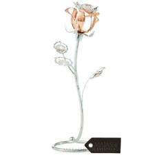 Matashi Chrome and Rose Gold Plated Rose Flower Tabletop Ornament Gift for Mom picture