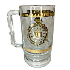 FBI Federal Bureau of Investigation USA Glass Stein Mug 16oz Cup DOJ Badge LOGO picture