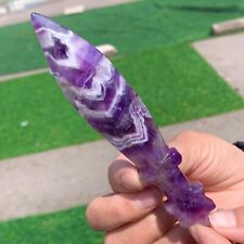 52G Natural Dream Amethyst Quartz Crystal Handcarved small sword treatment picture