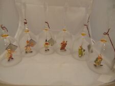 Anri Toriart Handpainted Set of 6 Clown Musical Crystal Bells w/Hanger Tags picture