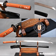 Traditional Clay Tempered High Carbon Steel Katana Japanese Samurai Sharp Sword  picture