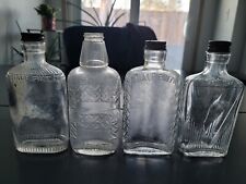 Vintage Lot Of 4 Glass Whiskey Bottles picture