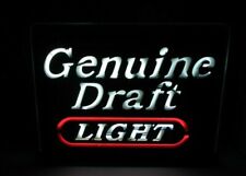 Vintage Genuine Draft Beer Light Up Table Top Sign By Electriglas picture