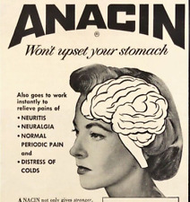 1956 Anacin Pain Relief for headaches Print Ad Neuritis Neuralgia Colds picture