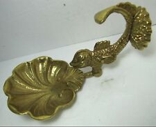 FISH Vtg Figural Soap DISH exquisite ornate details wall mnt scales shell brass picture