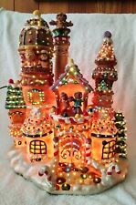 Vtg Holiday Living 15 In Fiber Optic Motion Christmas Gingerbread House Village picture