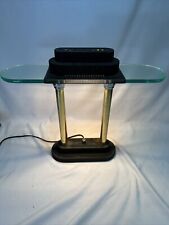 Vintage Underwriters Laboratories Portable Brass/Glass Desk Lamp Working Po Mo picture