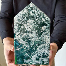 5.59LB Natural water grass agate water Obelisk crystal energy column picture