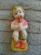 Occupied Japan Boy playing flute porcelain figurine child picture