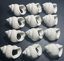 Vintage Ceramic Seashell Napkin Ring Natural Shell Set of 12 picture