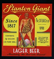THE STANTON BREWERY INC TROY NY LAGER PICNIC PAPER BEER LABEL  I.R.P.T. 1938 picture