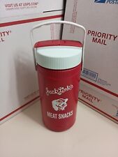 Jack Link's Meat Snacks Thermos Water Jug Travel Handle Red White Made In USA picture